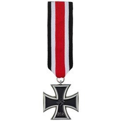 Krzyż żelazny II klasy z wstążką - replika postarzana