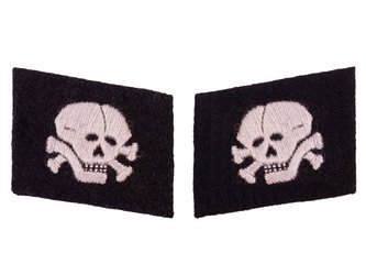 Patki żołnierskie SS Totenkopf,sukienne - regulaminowe z dwiema czaszkami