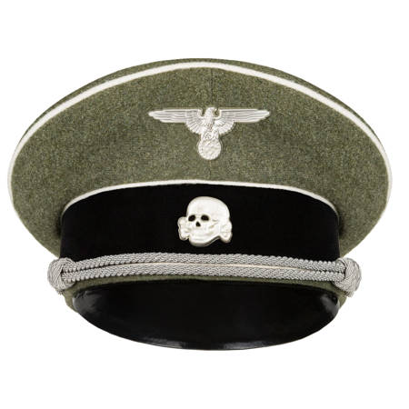 Czapka oficerska Waffen SS Schirmmütze, piechota - sukno