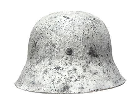 Hełm WH/SS Stahlhelm M42 w kamuflażu zimowym, mocno postarzony