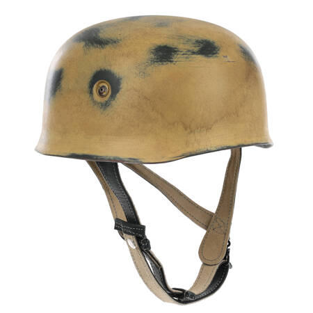 Hełm spadochronowy Stahlhelm M38 LW  piaskowy, mocno postarzony z kalkomaniami