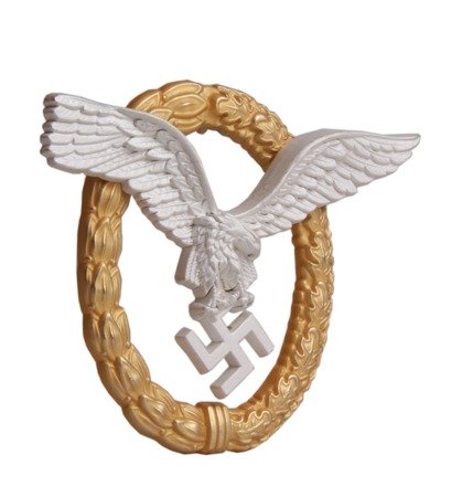 Odznaka LW pilota srebrna ze złotym wieńcem