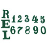 Cyfry i litery "R" "L" "E" do pokrowca na Pickelhaube - zielone - replika